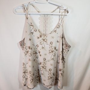Kismet floral tank with multi strap and lace back